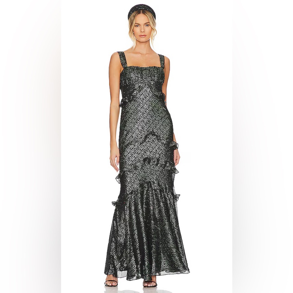 Saloni Chandra Dress In Black Silver